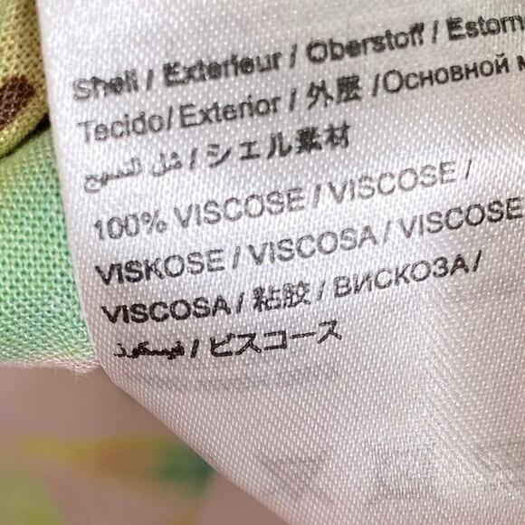 Farm Rio Rainforest Long Sleeves Blouse Fruits Print Wrap V-Neck Yellow Size XS - Picture 14 of 16